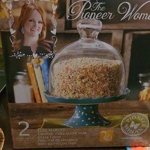 PW  Flea market cake stand with glass cover